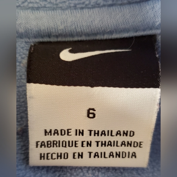 Nike Kids NCAA UNC Carolina Tar Heels 1/4 Zip Fleece Pullover - Size 6 - EUC - Picture 7 of 12